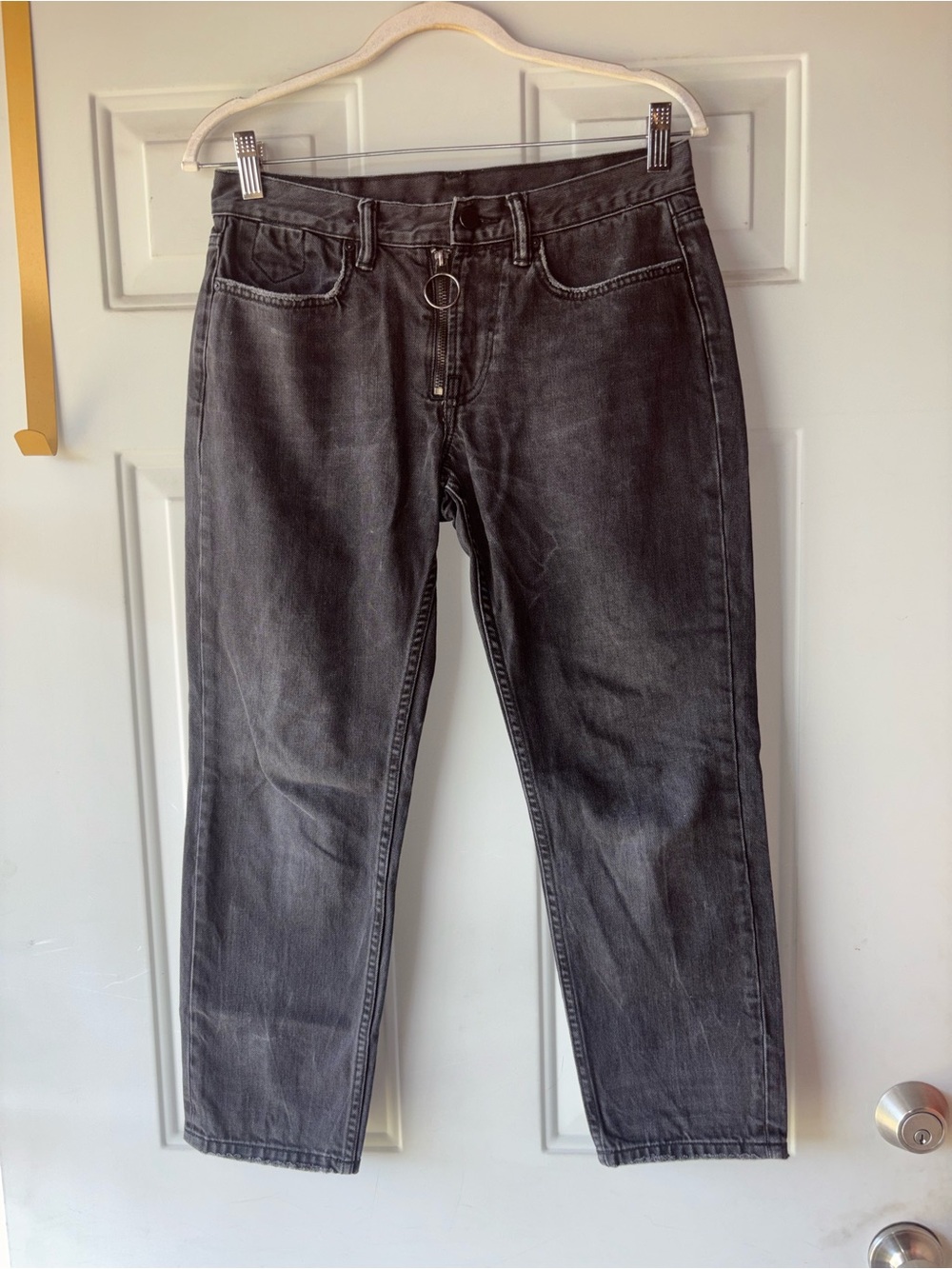 AllSaints black Track Boyfriend crop jeans size 26